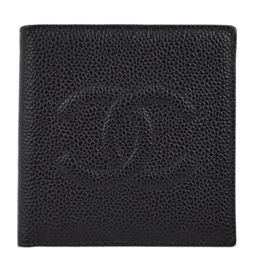 Top Quality Chanel 1997-1999 Black Leather Timeless Bifold Wallet