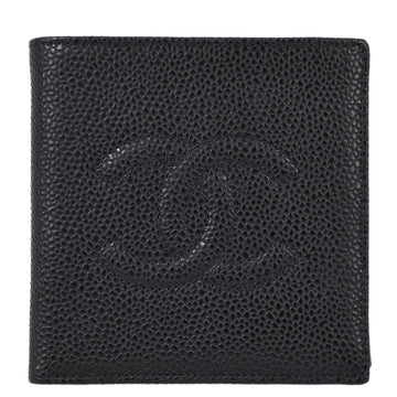 Top Quality Chanel 2000-2002 Black Leather Bifold Wallet Purse