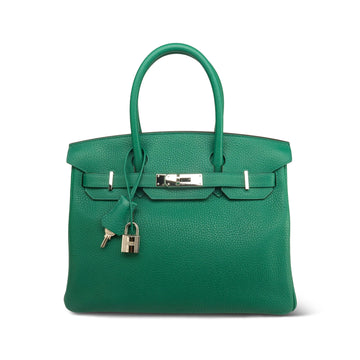 Birkin 30 Verso Vert Vertigo/Vert Fonce Togo Palladium Plated C Stamp