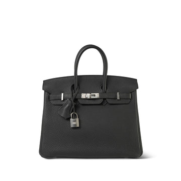 Birkin 25 Graphite Togo Palladium Plated A Stamp