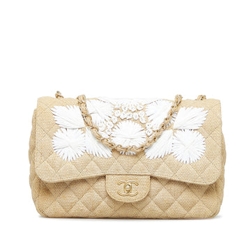 Chanel Coco Flap Bag Jumbo Country Brown Leather/canvas