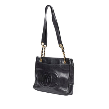 Black Top Quality Chanel Leather CC Tote