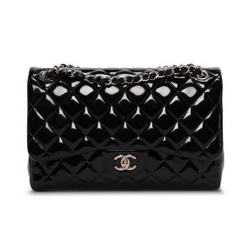 Chanel Black Quilted  Large Double Flap Bag