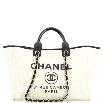 CHANEL Deauville Tote Raffia Medium