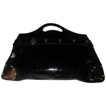 Gucci  Top Handle Punch Top Black Leather Tote