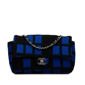 Chanel Coco Mark Leather Cotton 2way Shoulder Bag