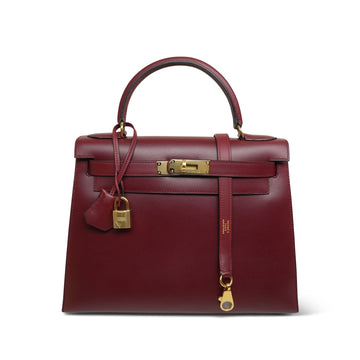 Kelly Sellier 28 Rouge H Box leather  W Circle Stamp