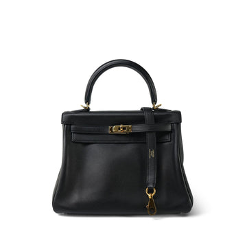 Kelly 25 Retourne Black leather