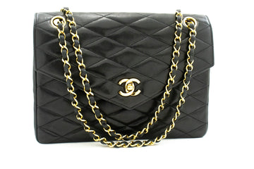 CHANEL Vintage Envelope Chain Shoulder Bag Flap Quilted Leather k32