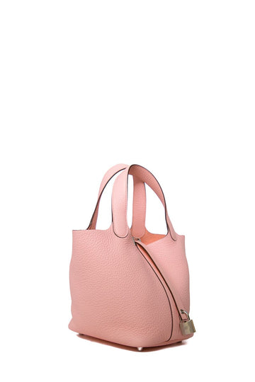 Hermès Pink Sakura Leather Picotin Lock 18 PHW  Tote