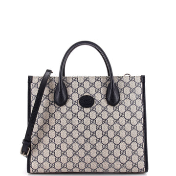 Interlocking G Tote GG Coated Canvas and Leather Small