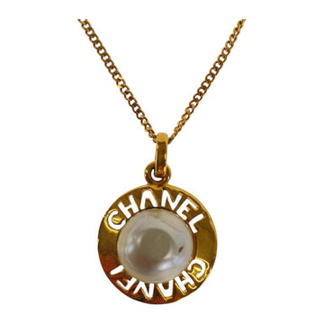 Chanel Metal Faux Pearl Necklace
