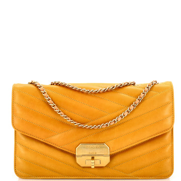 CHANEL Gabrielle Flap Bag Chevron Leather Medium