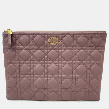 Christian Mauve Leather Cannage Caro Daily Clutch