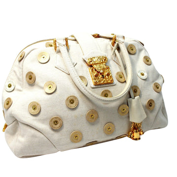 Louis Vuitton Polka Dot  Cloth Handbag