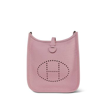 Evelyne 16 TPM Rose Sakura Taurillon leather Palladium Plated K Stamp