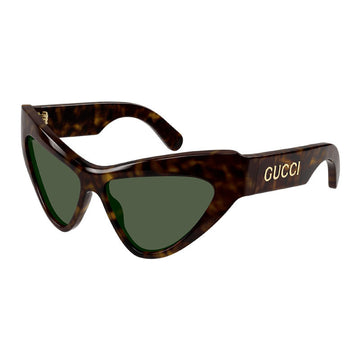 Gucci Sunglasses Cat Eye Full Rim, Dark Havana Frame and Green Lens GG1294S004