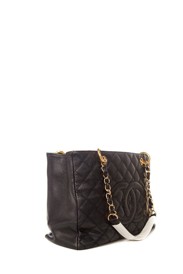 Chanel 2005/2006 Black Leather GST Tote W/ Gold HW
