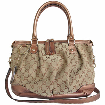 Gucci  Gg Canvas Leather Handbag Shoulder Bag ()