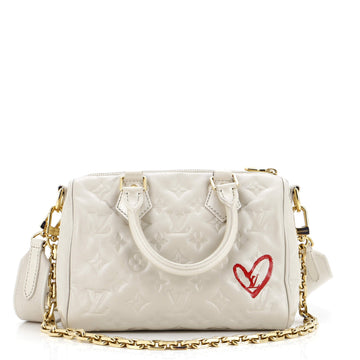 Speedy Bandouliere Bag Limited Edition Fall in Love Monogram Embossed Leather 22