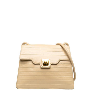 Top Quality Chanel Vintage Flap Shoulder Bag Leather Beige Ladies