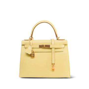 Kelly Sellier 28 Jaune Poussin Veau leather  Z Stamp