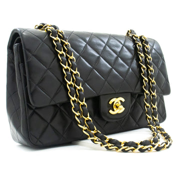 Top Quality Chanel Classic Double New 10" Chain Shoulder Bag Black Leather