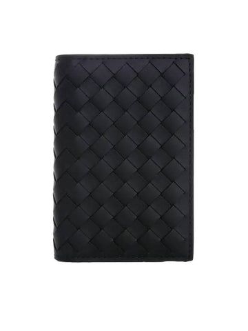 Luxury Bottega Veneta Intrecciato Card Wallet Black