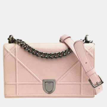 Pink Leather Small Diorama Shoulder Bag