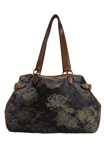 Louis Vuitton Womens Brown Gold Dentelle Batignolles Horizontal Bag Handbag