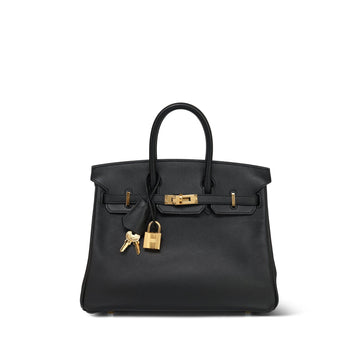 Birkin 25 Black leather  R Square Stamp