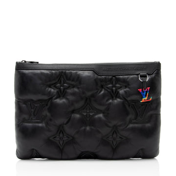 Louis Vuitton Giant Monogram Puffer Leather A4 Zip Pouch
