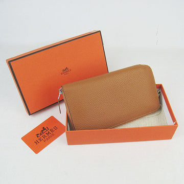 Hermes Wallet H016 Wallet Leather Coffee