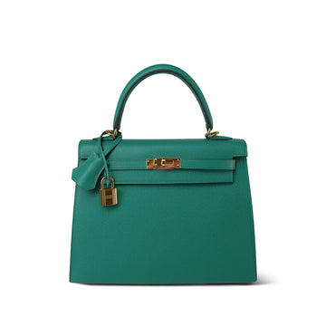 Kelly Sellier 25 Vert Jade Veau leather  U Stamp