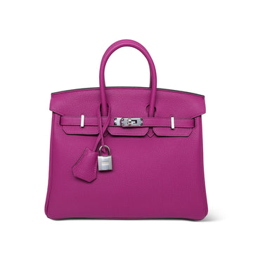 Birkin 25 Rose Pourpre Veau Togo Palladium Plated C Stamp