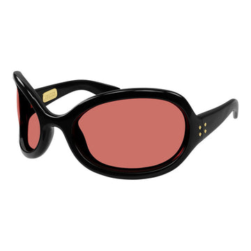 Gucci Sunglasses Cat Eye Full Rim, White Frame and Dark Brown Lens GG1381S003