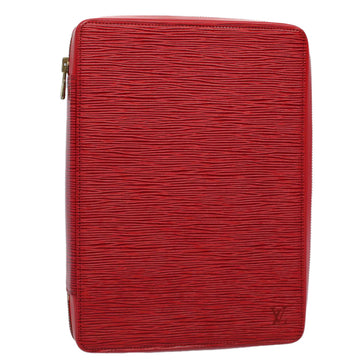 LOUIS VUITTON Epi Agenda Voyage Day Planner Cover Red LV Auth 57198