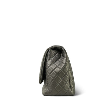 19B Dark Silver leather Small XXL Travel Flap Bag