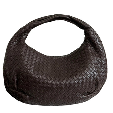 Bottega Veneta Belly Hobo Intrecciato Lambskin Leather Dark Chocolate Brown Medium 40cm