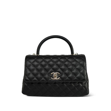 Black leather Quilted Coco Handle Medium LGHW