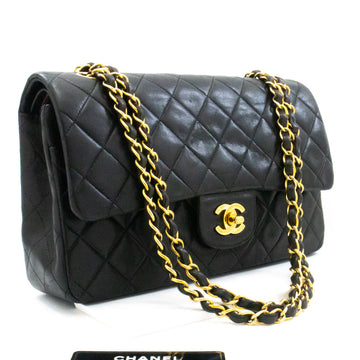 Top Quality Chanel Classic Double New 10" Chain Shoulder Bag Black Leather