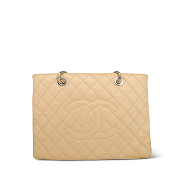 Beige Clair leather Quilted Grand Shopper Tote (GST) SHW