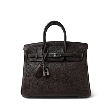 Birkin 25 Chocolate Togo Palladium Plated [I] Stamp