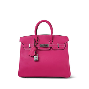 Birkin 25 Rose Tyrien leather Palladium Plated [Q] Stamp