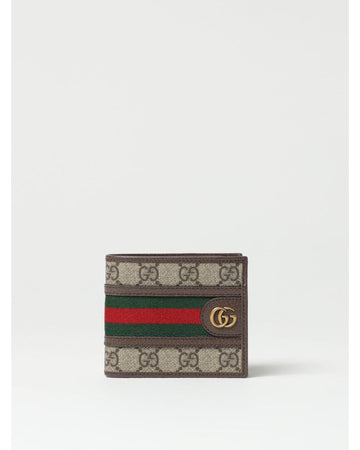 Gucci Canvas Stripe Wallet Men Beige