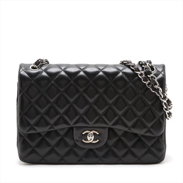 Top Quality Chanel Decamatrasse 30 Double Flap Chain Bag Black Silver Leather A58600