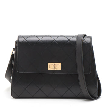Top Quality Chanel Leather  Shoulder Bag 2.55 Black G  5th