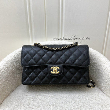 Chanel Small Classic Flap CF in Black Caviar and GHW (Model: A01113)