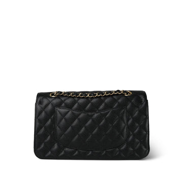 20S Black leather Quilted Classic Flap Medium Gold Hardware