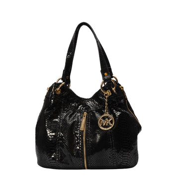 Michael Kors Moxley Black Embossed Python Leather Bag